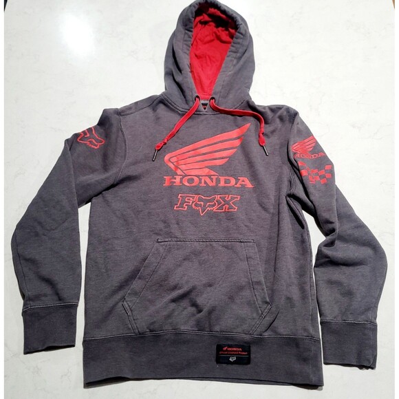 Honda Motorsport x FOX Racing Hoodie Small Gray/Red Official Licensed EUC - Picture 1 of 10